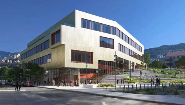 Illustration of what the new Grieg Academy – Department of Music will look like when it is completed in 2029. Photo/illustration: NORDIC OFFICE OF ARCHITECTURE / TURZEN.