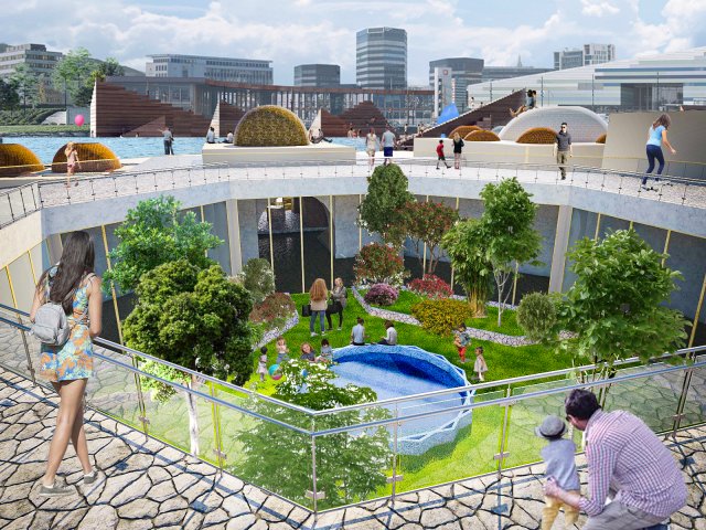 Culture exchange pavilion in By-stranden Bergen inspi­red by Persian art and culture 