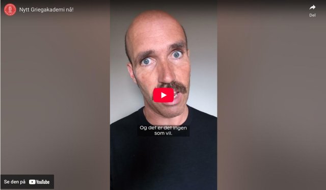 Stillbilde fra UiBs video der kjente mennesker krever et nytt Griegakademi nå.