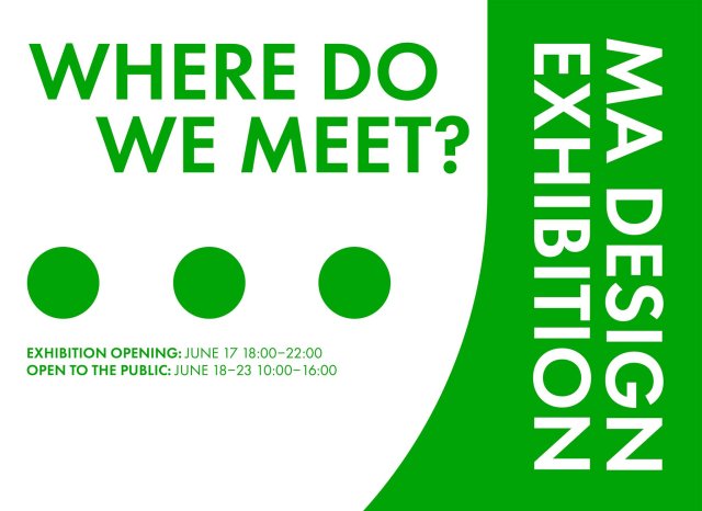 Plakat for designutstillingen "WHERE DO WE MEET?"